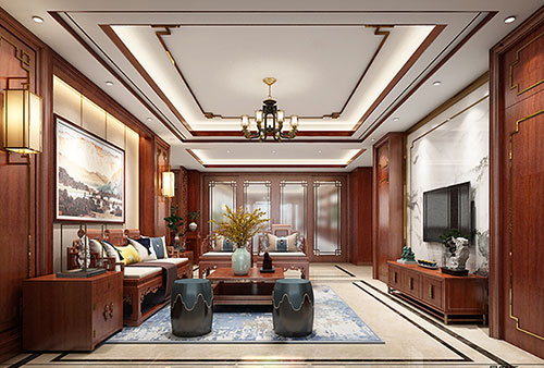 汉南小清新格调的现代简约别墅中式设计装修效果图